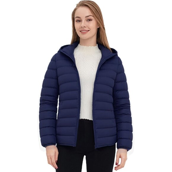Elegant Packable Puffer Jacket for Women – Lightweight & Windproof, Navy, M - Picture 7 of 7